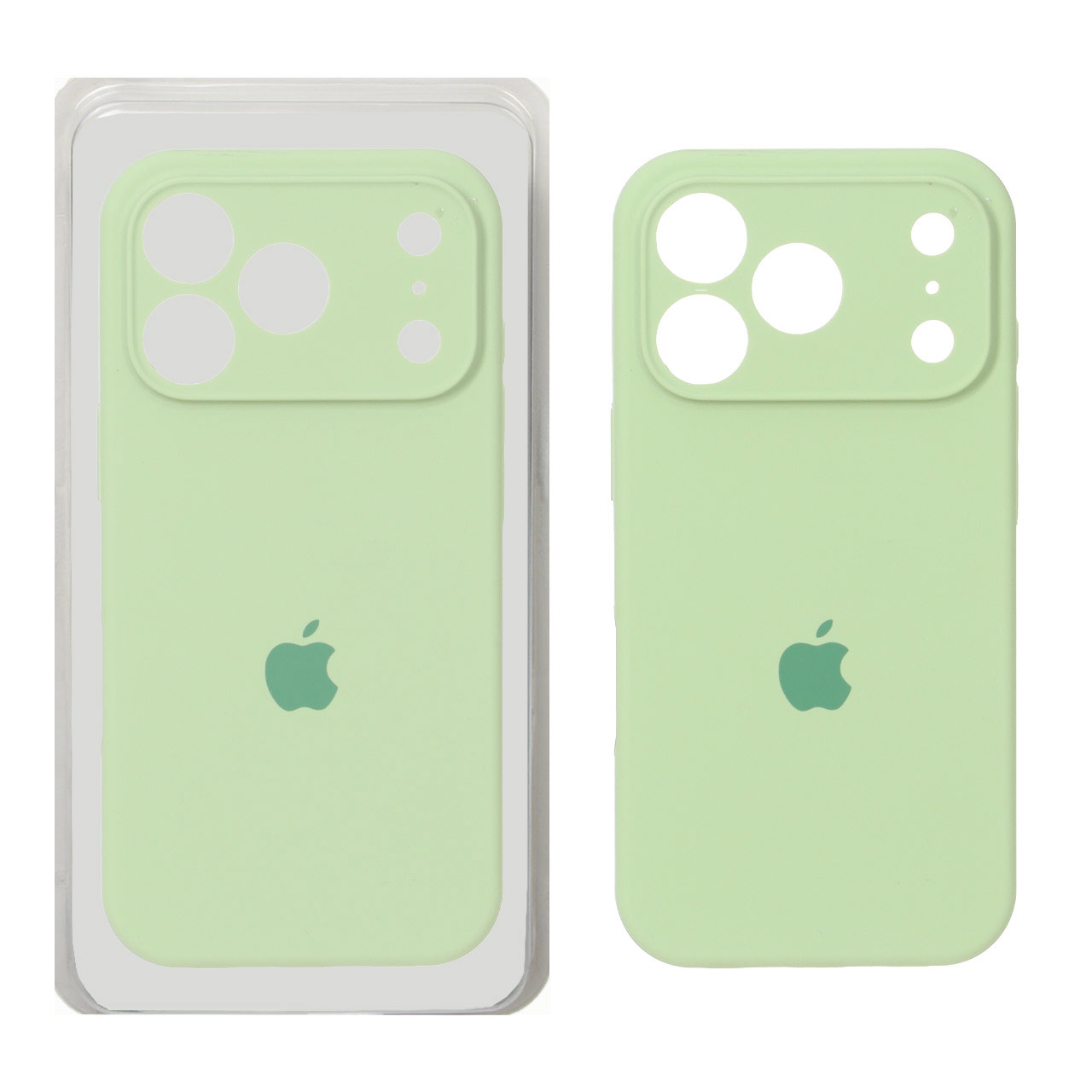قاب سیلیکونی پاک کنی محافظ لنزدار اورجینال Apple iPhone 17 Pro Max - سبز مغز پسته ای (پک دار) - NTC